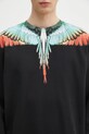 Marcelo Burlon hanorac de bumbac Icon Wings Regular Crewneck Black Multic negru CMBA009S25FLE0011084