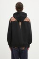 Одежда Хлопковая кофта Marcelo Burlon Icon Wings Regular Hoodie Black Orange CMBB007S25FLE0011020 чёрный