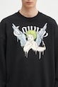 Хлопковая кофта Marcelo Burlon County Angel Boxy Crewneck Black Multico чёрный CMBA09CS25FLE0011084