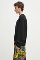 Marcelo Burlon hanorac de bumbac County Flame Boxy Crewneck Black Red CMBA09CS25FLE0051025 negru SS25