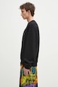 Бавовняна кофта Marcelo Burlon County Flame Boxy Crewneck Black Red CMBA09CS25FLE0051025 чорний SS25