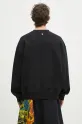 Odzież Marcelo Burlon bluza bawełniana County Flame Boxy Crewneck Black Red CMBA09CS25FLE0051025 czarny