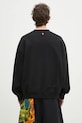 Одежда Хлопковая кофта Marcelo Burlon County Flame Boxy Crewneck Black Red CMBA09CS25FLE0051025 чёрный