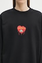 Marcelo Burlon hanorac de bumbac Bunny Heart Regular Crewneck Black Red negru CMBA009S25FLE0031025