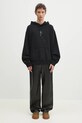 Marcelo Burlon hanorac de bumbac County Goth Boxy Hoodie Black Deep Green CMBB10CS25FLE0021052 negru