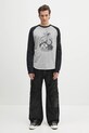 Bavlnené tričko s dlhým rukávom AMBUSH Raglan L/S T-Shirt 12115325 sivá