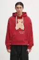 Памучен суичър Palm Angels Bear In Mind щампа червен PMBB172S25FLE0012560