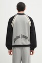 Ρούχα Βαμβακερή μπλούζα Palm Angels Curved Logo Track Varsity PMEK010S25FAB0010810 γκρί