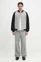 Βαμβακερή μπλούζα Palm Angels Curved Logo Track Varsity PMEK010S25FAB0010810 γκρί