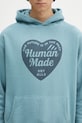 Pamučna dukserica Human Made Tsuriami Hoodie tirkizna HM29CS015