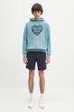 Хлопковая кофта Human Made Tsuriami Hoodie HM29CS015 бирюзовый
