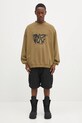 032C cotton sweatshirt 'No Fun' S25.URC.0522.450 green