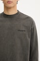 Хлопковый лонгслив NEIGHBORHOOD Pigment Dyed Crewneck Ls серый 251FPNH.CSM12