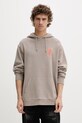Ρούχα Gramicci μπλούζα ανδρική βαμβακερή Thumbprint Hooded Sweatshirt G5SU.J109 μπεζ