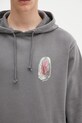 Βαμβακερή μπλούζα Gramicci Thumbprint Hooded Sweatshirt γκρί G5SU.J109