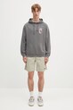 Βαμβακερή μπλούζα Gramicci Thumbprint Hooded Sweatshirt G5SU.J109 γκρί