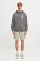 Бавовняна кофта Gramicci Thumbprint Hooded Sweatshirt G5SU.J109 сірий