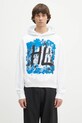Helmut Lang cotton sweatshirt SCRIBBLE.H1.LIGHT.CT cotton white P02HM513