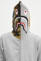 Хлопковая кофта A Bathing Ape 1st shark 1K70115005 серый