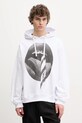 Fiorucci felpa in cotone Mouth Print Relaxed Fit Hoodie U02SPSHO092CJ05WH05 bianco SS25
