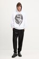 Памучен суичър Fiorucci Mouth Print Relaxed Fit Hoodie бял U02SPSHO092CJ05WH05