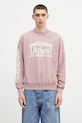 Памучен суичър Aries Aged Ancient Column Sweat надпис розов AR2003303