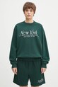 Βαμβακερή μπλούζα Sporty & Rich Ny94 Crewneck ST071606034GR10 πράσινο SS25