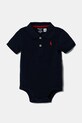 Дитяче бавовняне боді Polo Ralph Lauren темно-синій 320700386001