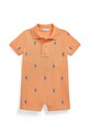 Polo Ralph Lauren rampers bawełniany niemowlęcy pomarańczowy 320902521003