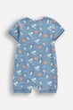 Coccodrillo rampers bawełniany niemowlęcy WC5104301HBN niebieski SS25
