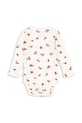 Konges Sløjd body din bumbac pentru bebeluși MINNIE BODY GOTS KS102585 bej SS25