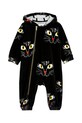 Mini Rodini salopete din bumbac pentru bebelusi Cat face Produs pentru bebe negru 2374012199