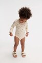 Liewood body din bumbac pentru bebeluși Yanni Baby LS Bodystocking Produs pentru bebe bej LW19852