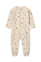 Дитячі бавовняні повзунки Liewood Birk Printed Pyjamas Jumpsuit Для немовлят бежевий LW19856
