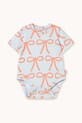 Детское боди из хлопка Tinycottons BOWS BODY Для младенцев голубой SS25.028