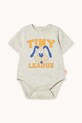 Tinycottons body bawełniane niemowlęce TINY LEAGUE GRAPHIC BODY szary SS25.084
