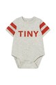 Bombažen body za dojenčka Tinycottons STRIPES LOGO BODY SS25.146 siva SS25