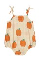 Fiú Tinycottons pamut baba body APPLES STRAPS BODY SS25.163 bézs