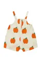 Βρεφικά βαμβακερά φορμάκια Tinycottons APPLES BABY DUNGAREE SS25.199 μπεζ SS25