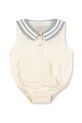 Konges Sløjd body din bumbac pentru bebelusi CELEBRATION SAILOR ROMPER GOTS Produs pentru bebe bej KS103575