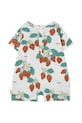 Tinycottons salopetă bebeluși din bumbac STRAWBERRIES ONE-PIECE SS25.005 bej SS25