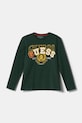 Detská bavlnená košeľa s dlhým rukávom Guess bavlna zelená L5RI03.K8HM4.PPYA