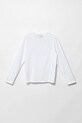 Dětské bavlněné tričko s dlouhým rukávem EA7 Emporio Armani 7B000021.AF10378 bílá AW25
