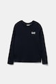 EA7 Emporio Armani longsleeve din bumbac pentru copii print bleumarin 7B000021.AF10378