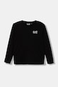 Detská bavlnená košeľa s dlhým rukávom EA7 Emporio Armani bavlna čierna 7B000021.AF10378