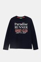 Хлопковый детский лонгслив United Colors of Benetton хлопок тёмно-синий 35RYC10O9.G.Seasonal