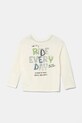 United Colors of Benetton longsleeve bawełniany dziecięcy nadruk beżowy 35RYG10I6.P.Seasonal