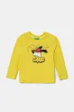 United Colors of Benetton longsleeve din bumbac pentru copii print galben 35RYG10I6.P.Seasonal