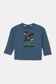 United Colors of Benetton longsleeve bawełniany dziecięcy nadruk niebieski 35RYG10I6.P.Seasonal