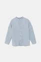 Πουκάμισο από λινό United Colors of Benetton μακρύ μπλε 5IPVGQ01L.P.Seasonal
